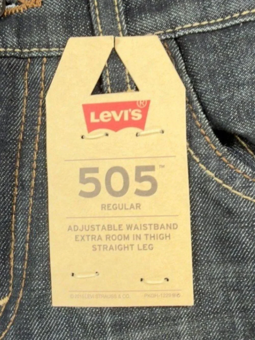 Levi's 505 Jeans Boys 12 Reg Dark Wash Cotton Blend Straight Adjustable NWT